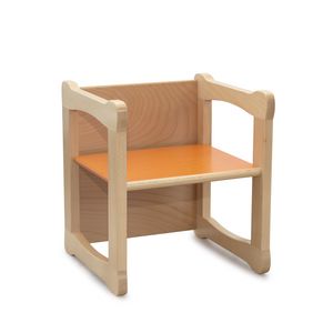DIXI/Q, Chaise avec structure carre en htre, pour les enfants