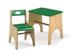 LEILA E LEILA/T, Chaise et table pour les enfants, en contreplaqu, pour les zones de l'cole et jouer