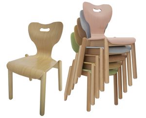 MIA, Chaise pour enfants, empilable, avec un design anatomique