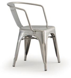 PL 500 / EST, Chaise empilable avec accoudoirs, en mtal peint