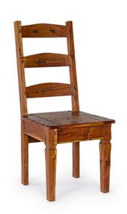 Chaise Chateaux, Chaise rustique en bois d'acacia