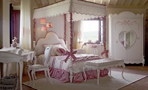 Nuvola, Chambre pour petites filles avec lit  baldaquin