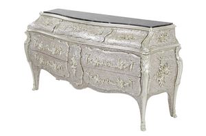 Imperial commode, Commode avec des incrustations en or blanc pur