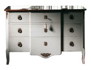 Marseille VS.1041.A, Noyer poitrine, 3 tiroirs et de bois, des ornements en laiton, style classique