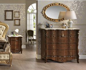 Virginia tiroirs de la chambre, Commode et tables de chevet de luxe classiques