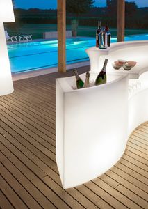 Ice Bar, Structure modulaire lumineuse utilisable comme porte-bouteilles ou seau  glace