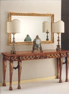 2790 CONSOLE, Consolle en bois sculpt, style classique de luxe