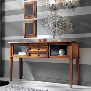 Style NOVITA-H631, Console avec 3 tiroirs 2 portes vitres