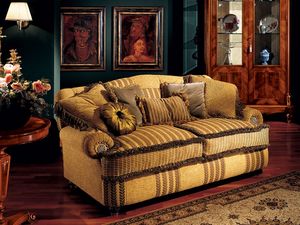Marcus sofa, Canap de luxe avec accoudoirs bas, style classique