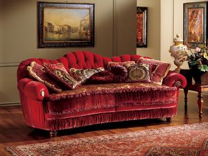Marika sofa, Canap de style classique avec rembourrage matelass