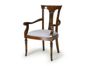 Art.187 armchair, Fauteuil en bois avec sige rembourr, style classique