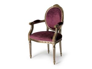 Art.440 armchair, Fauteuil rembourr avec dossier ovale de style Louis XVI