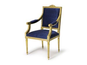 Art.442 armchair, Fauteuil de style Louis XVI en bois, sculpts  la main