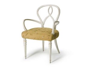 Art.496 armchair, Fauteuil en bois de noyer brut, assise rembourre