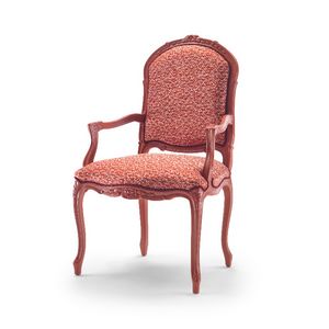 Chaise avec accoudoirs 9012, Chaise de style LXV laque rouge avec accoudoirs
