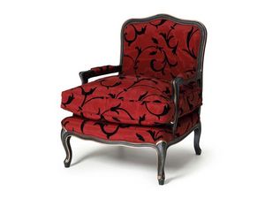 Art.321 armchair, Fauteuil avec rembourrage pais, de style Louis XV