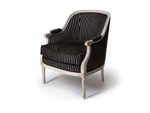 Art.497 armchair, Fauteuil de style classique, avec accoudoirs rembourrs
