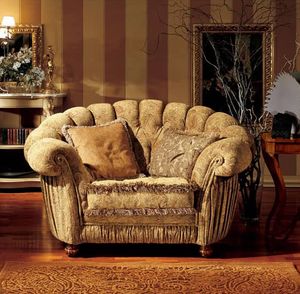 Marika armchair, Fauteuil de style classique avec un dossier semi-circulaire