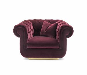 Opera Armchair, Fauteuil capitonn aux formes arrondies