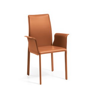 Agata high br, Chaise moderne rembourr avec du caoutchouc, revtement en cuir