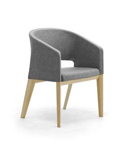 Reef 4G bois, Chaise rembourre avec jambes en bois, en style minimal