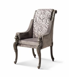 Art. 549p, Fauteuil classique avec couverture de tissu damasque