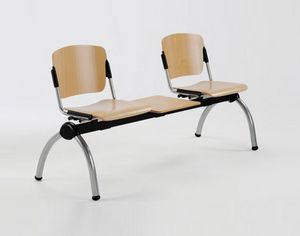 Cortina movable bench with table, Banc de mtal avec siges en contreplaqu pour salles d'attente