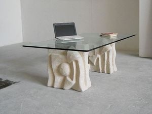 Archivio, Canap Table, base en pierre, pour salle d'attente du bureau
