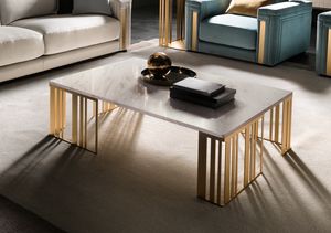 ATMOSFERA table basse, Table basse en mtal avec plateau en marbre