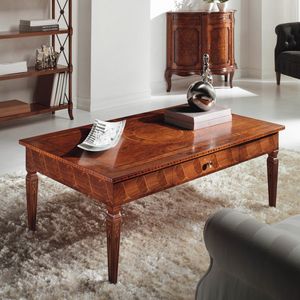 Dolce Casa ANTIQUA596, Table basse en bois marquet