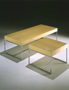 Square coffee table - bench, Table basse avec base tubulaire, pour la rception