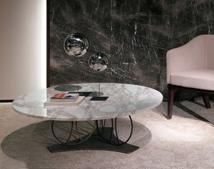 TL59 Moon petite table, Table basse avec dessus en marbre rond