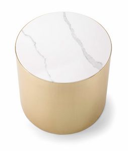ALEXANDER COFFEE TABLE 084 H45, Table basse ronde avec plateau en marbre