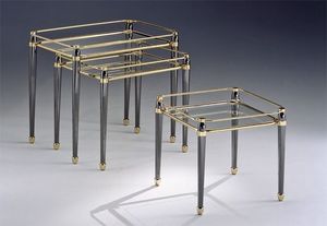 CARTESIO 274, Tables en laiton Ensemble, finitions de feuille d'or, pour le salon