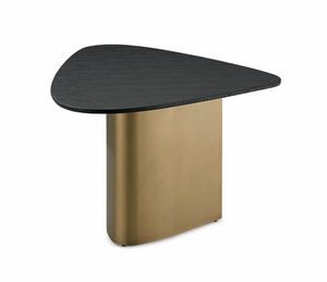 Fuoriserie Art. E17/P, Table d'appoint avec plateau laqu et base en mtal laiton bruni