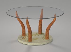 Geko, Table basse avec plateau en verre rond