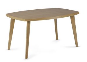 HIRO 1476, Table basse en bois  bords biseauts