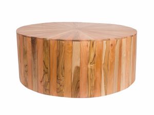 Remix 0499, Table ronde en bois de diffrentes essences