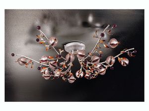 Ametista ceiling lamp, Plafonnier contemporain en fer forg dans un style naturaliste