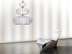 Moon chandelier, Lustre moderne avec des lumires sur 3 niveaux, de formes simples