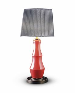 Art. LP 80044, Lampe de table en verre de Murano couleur corail