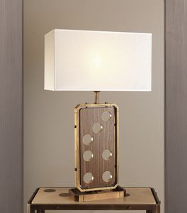 DOMINO HL1076TA-1, Lampe de table avec abat-jour en lin