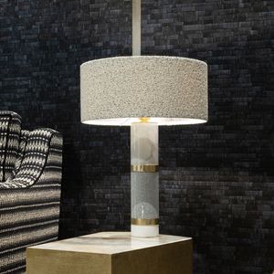 Grey Marble TL, Lampe de table avec structure en marbre et laiton