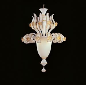 Art. VO 29/S/6, Lampe  suspension en verre finition soie