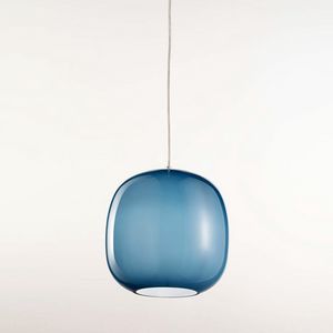 Forme Ls625-025, Lustre en verre satin bleu