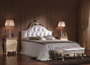 713 LIT, Luxe lit double classique avec tte de lit tufte
