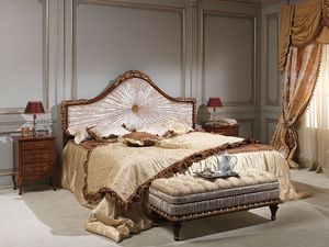 Art. 986-940 bed, Lit en bois massif, recouvert de velours, pour htel de luxe