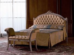 Canaletto, Matelass lit double en bois pour chambre  coucher