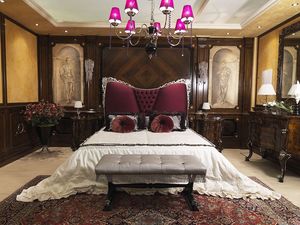 Gigli bed, Lit de luxe avec tte de lit rembourre, style classique