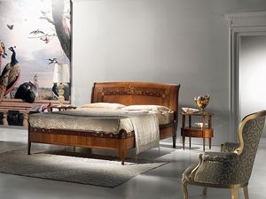 L334 Cornucopia lit, Les lits en bois, luxe classique, mre de incrustations de nacre